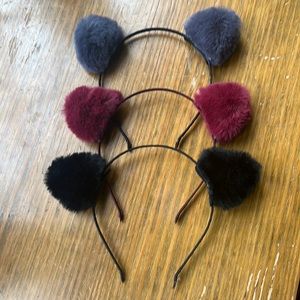 Set of 3 cat ears headbands